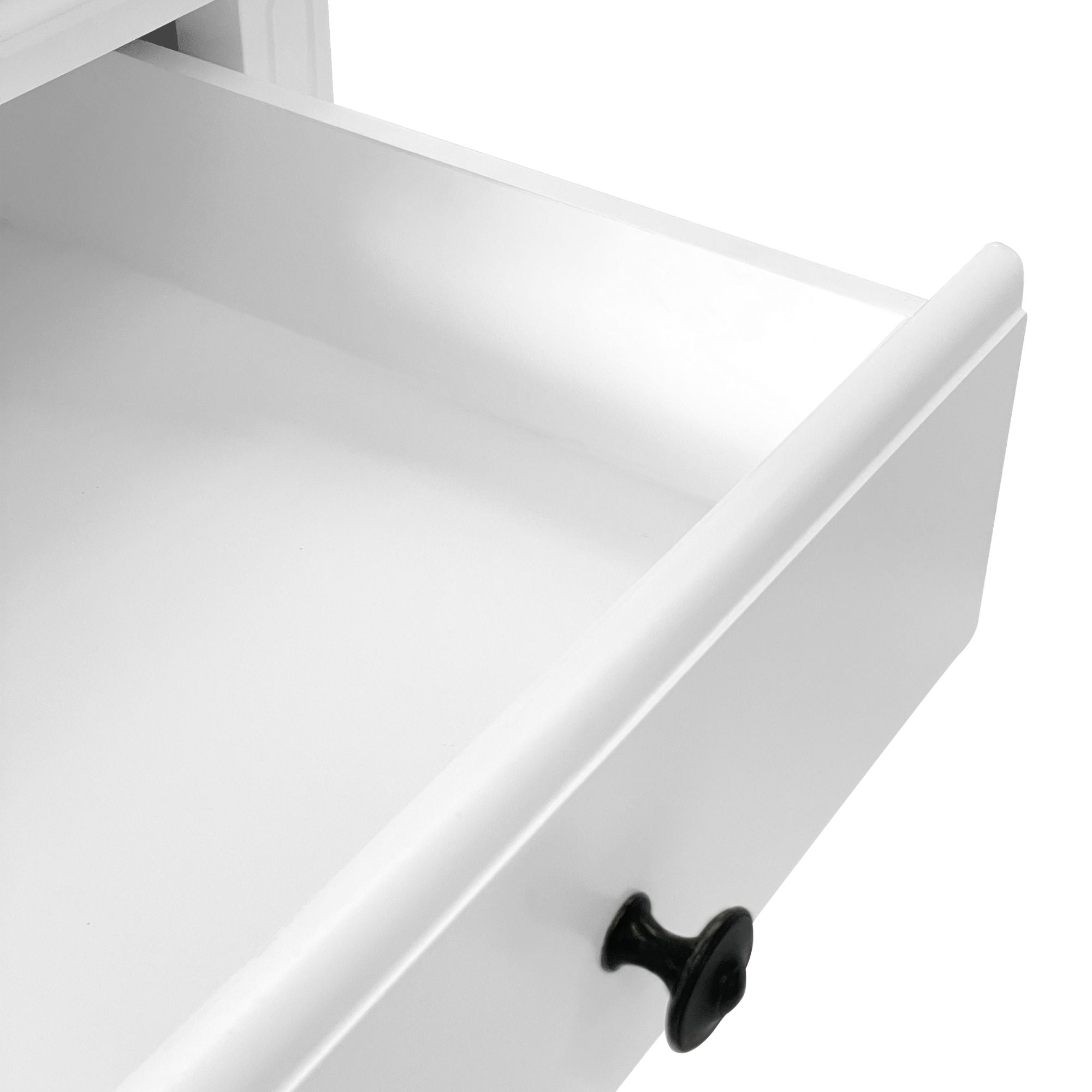 Sorrento Cross Leg Hamptons Side Table W/Drawer White - Image 15