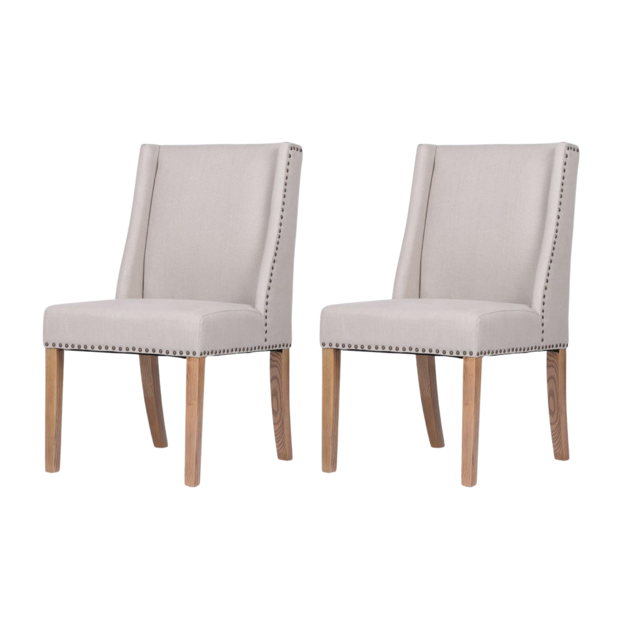 Ithaca Dining Chair Beige W/Studs - Image 6