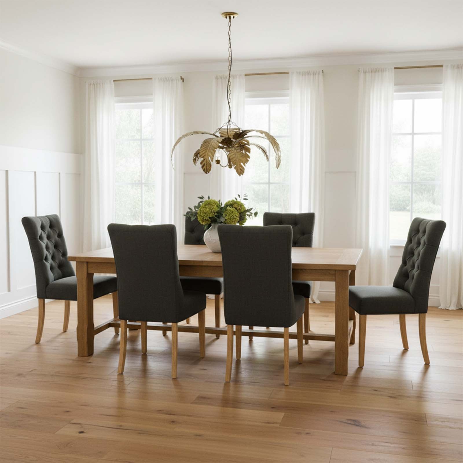 Balmoral Extendable 3.1 m Hamptons Oakwood Dining Table - Image 3