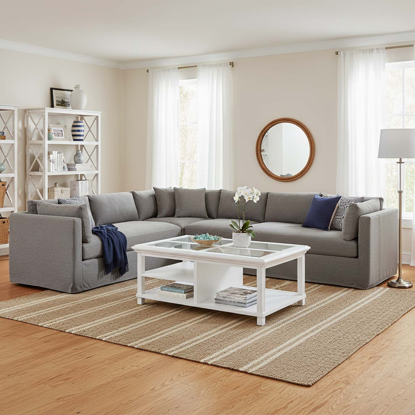 Sorrento Hamptons Square 120cm Coffee Table White - Image 2