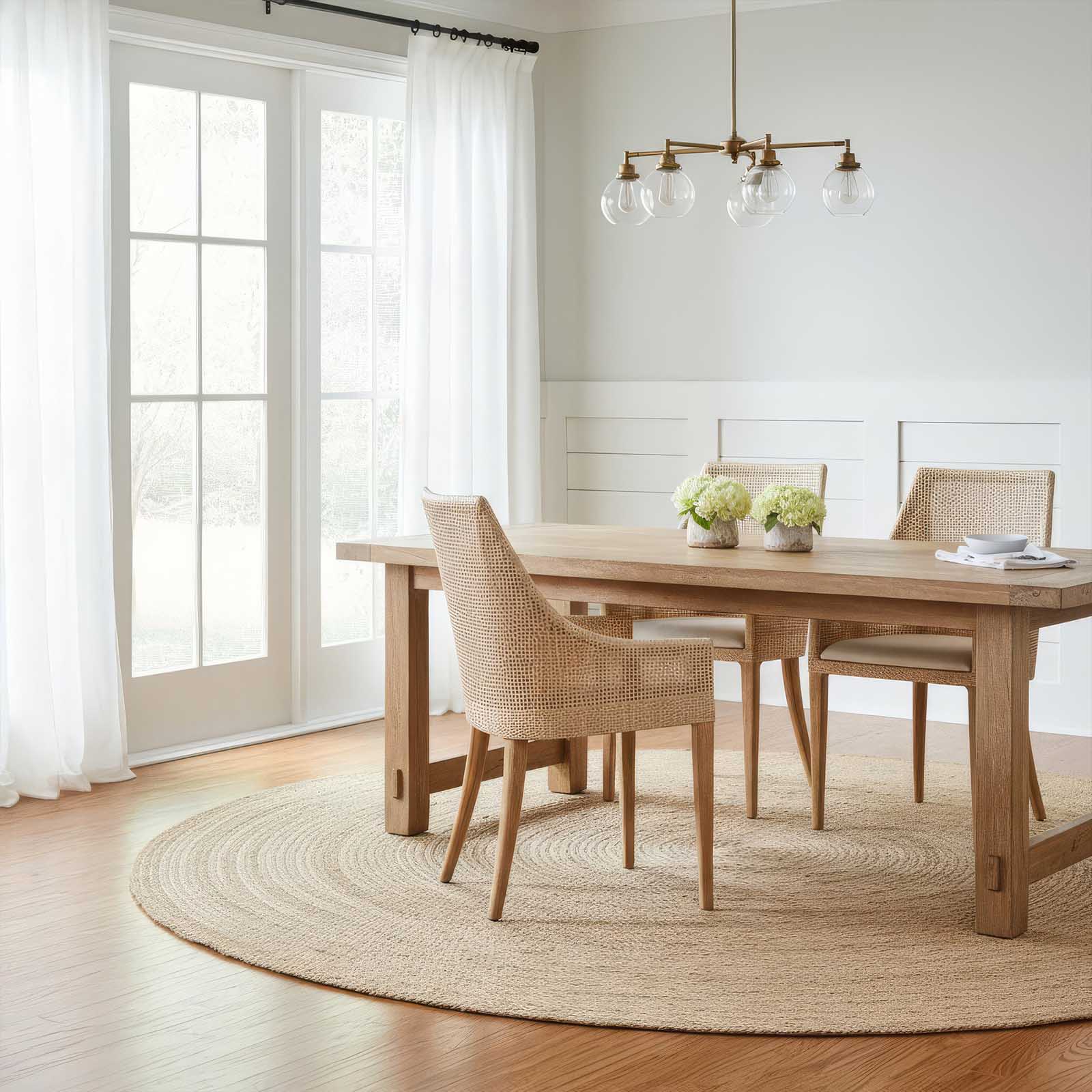 Charlotte Rattan Dining Chair Natural Whitewash - Image 2