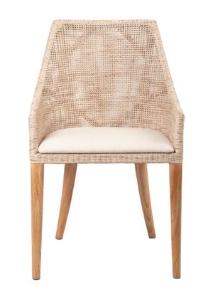 Charlotte Rattan Dining Chair Natural Whitewash