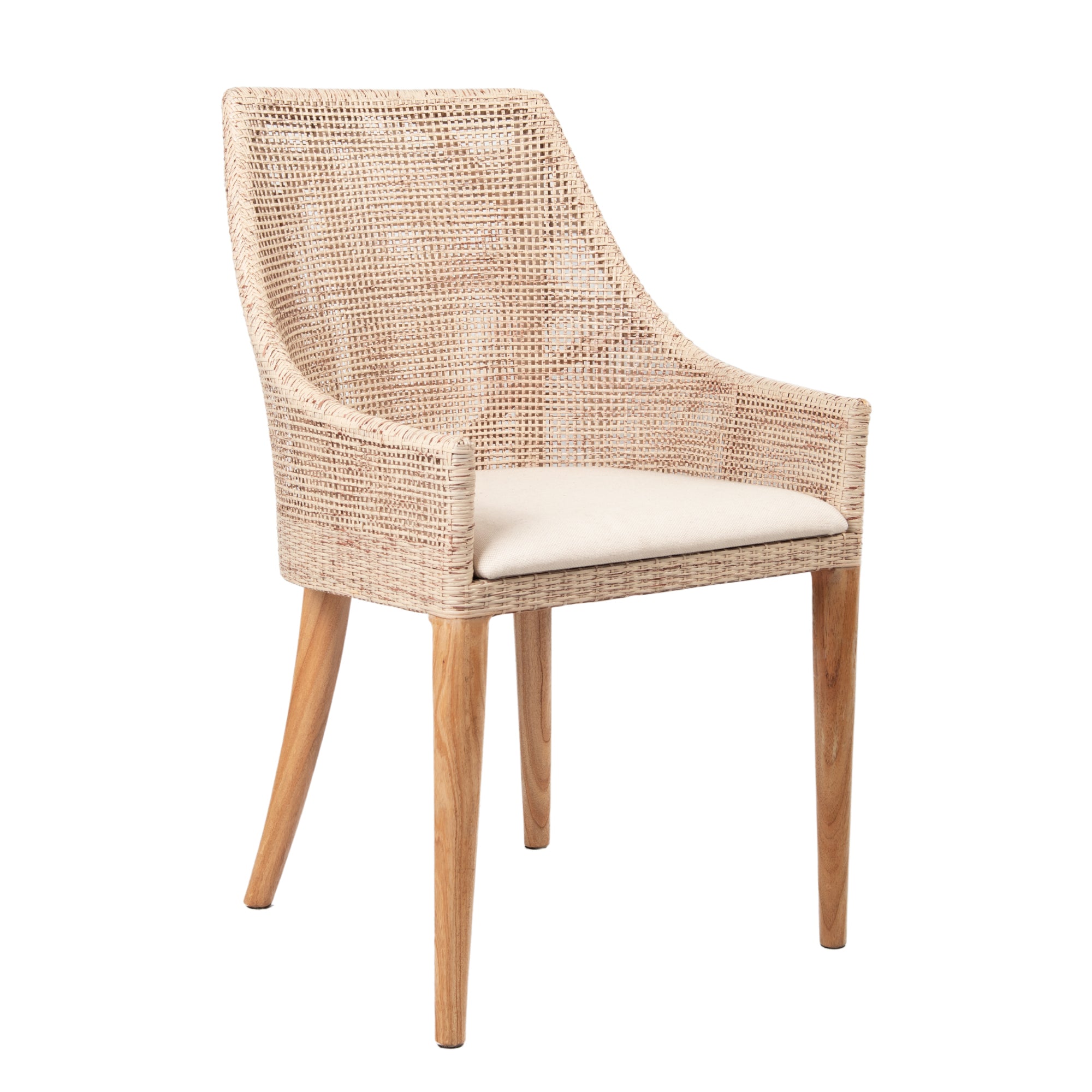 Charlotte Rattan Dining Chair Natural Whitewash - Image 4