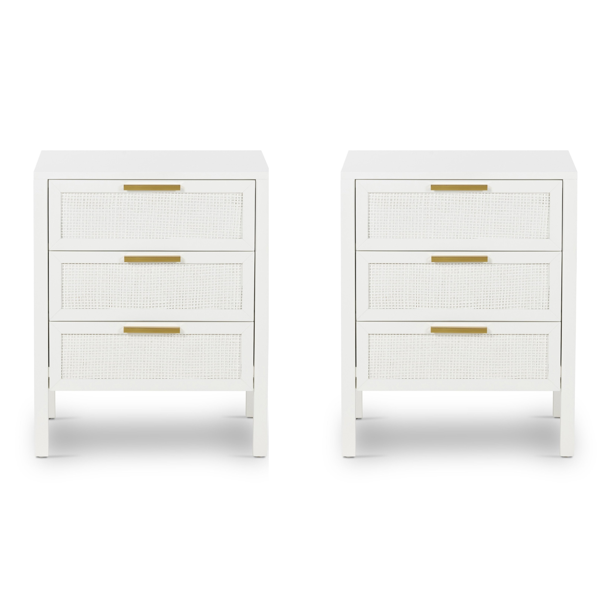 Santorini Bedside 3 Drawers White - Image 12