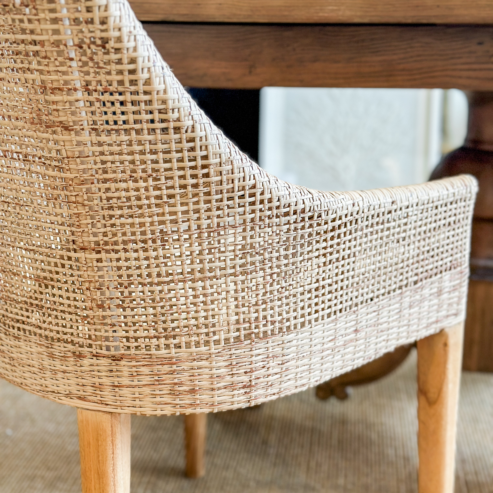 Charlotte Rattan Dining Chair Natural Whitewash - Image 14