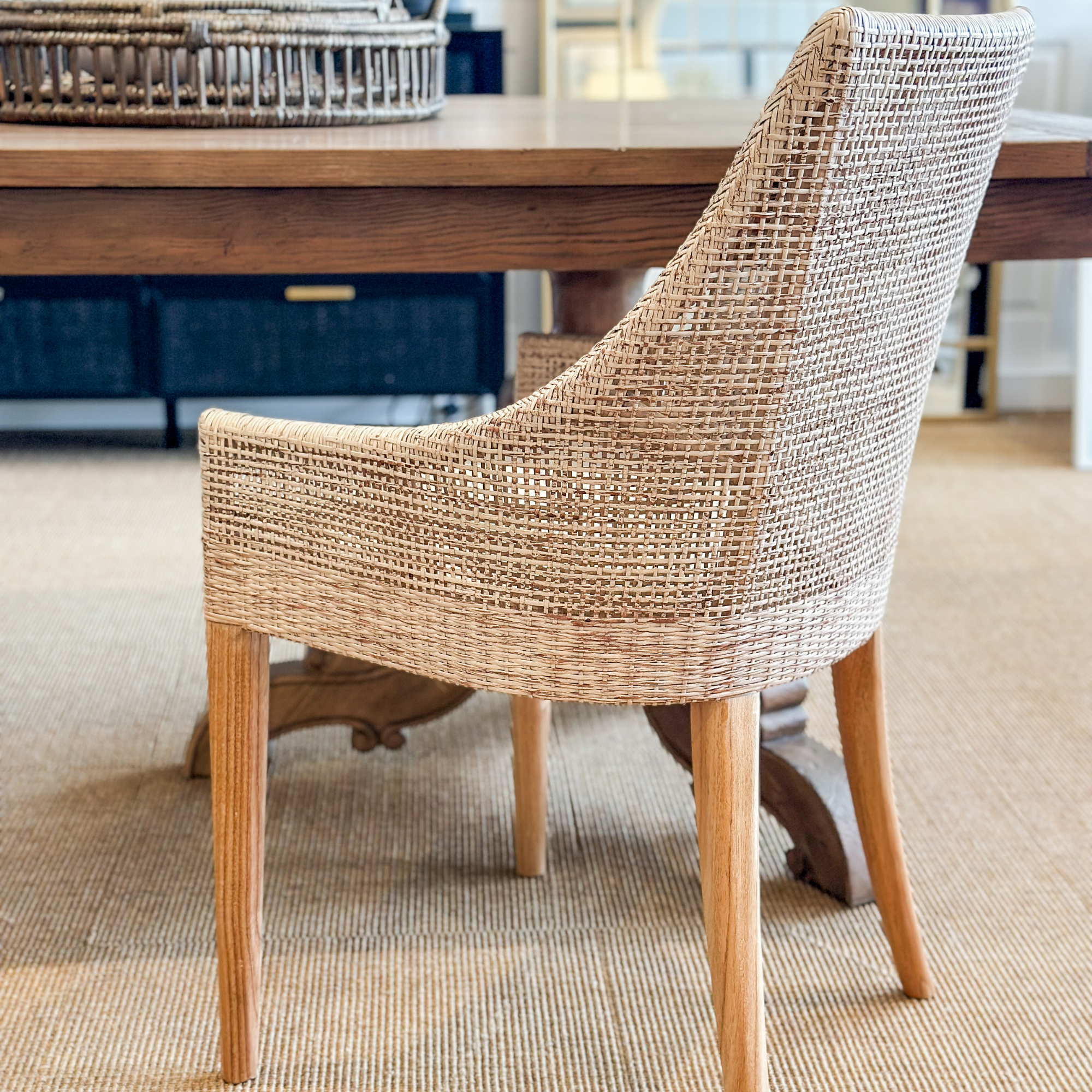 Charlotte Rattan Dining Chair Natural Whitewash - Image 13