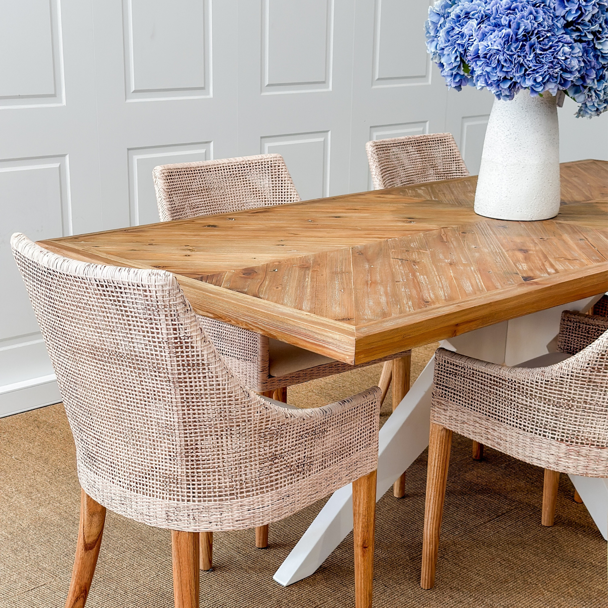 Charlotte Rattan Dining Chair Natural Whitewash - Image 3