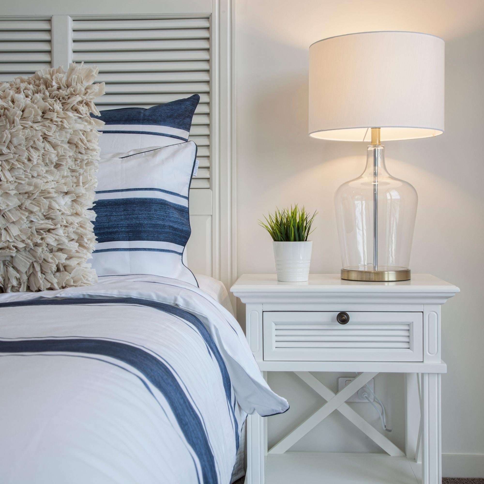 West Beach Hamptons Bedside Table W/Drawer White - Image 4