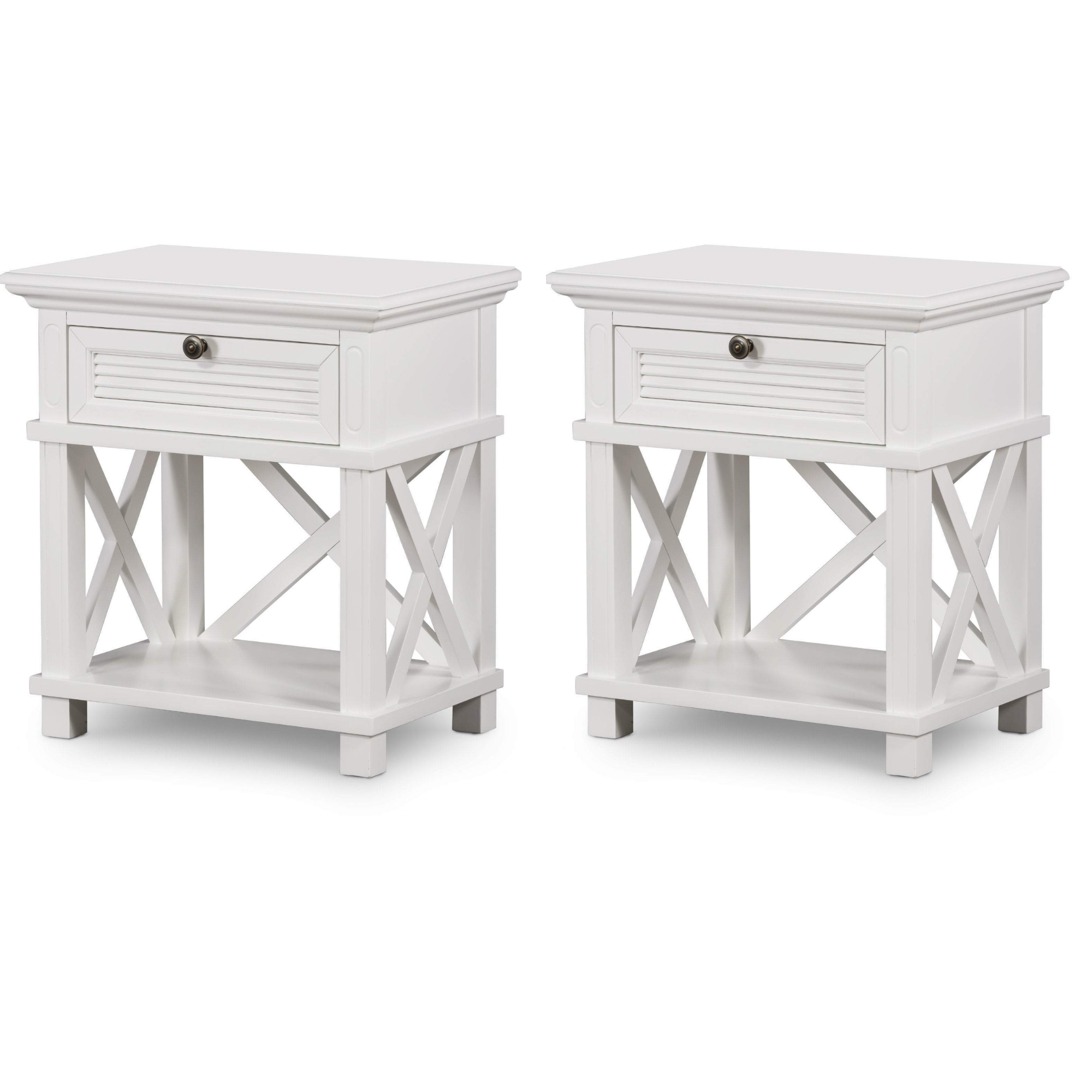 West Beach Hamptons Bedside Table W/Drawer White - Image 14