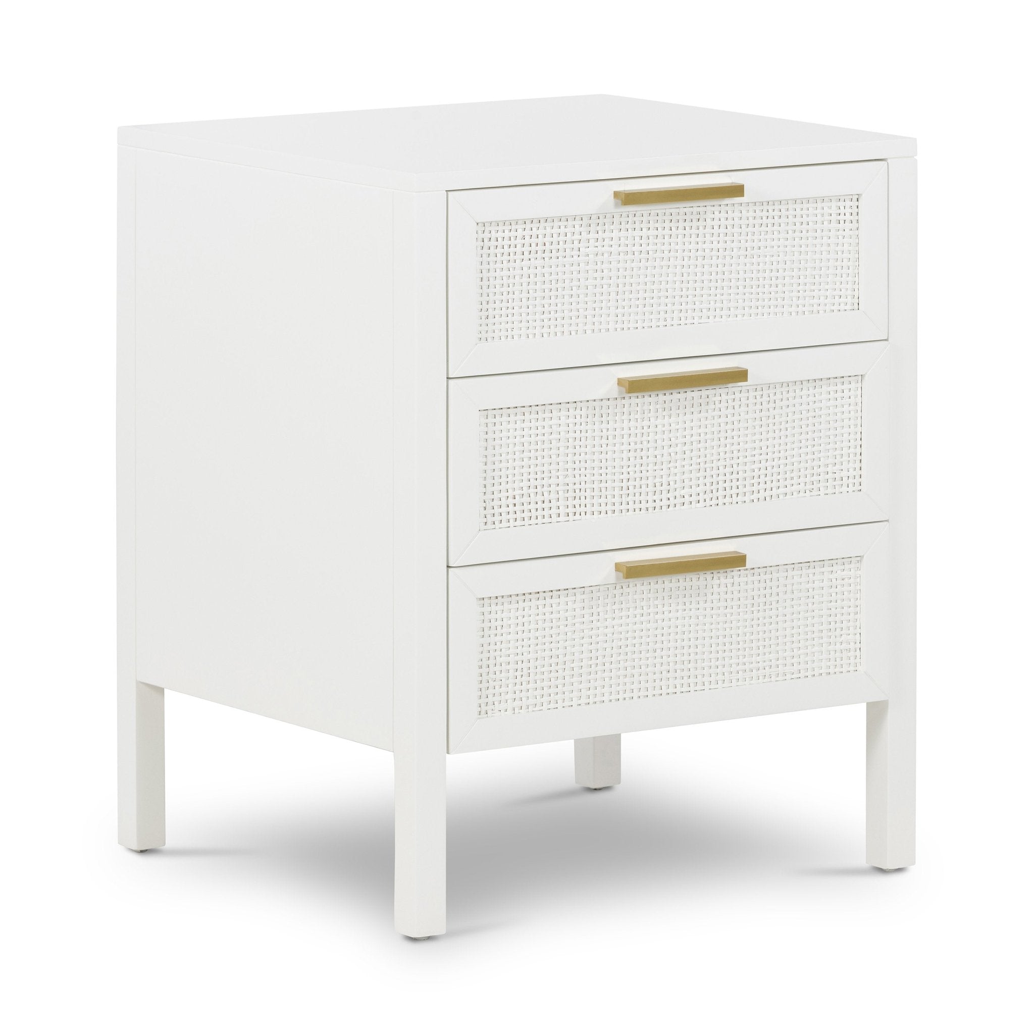 Santorini Bedside 3 Drawers White - Image 3