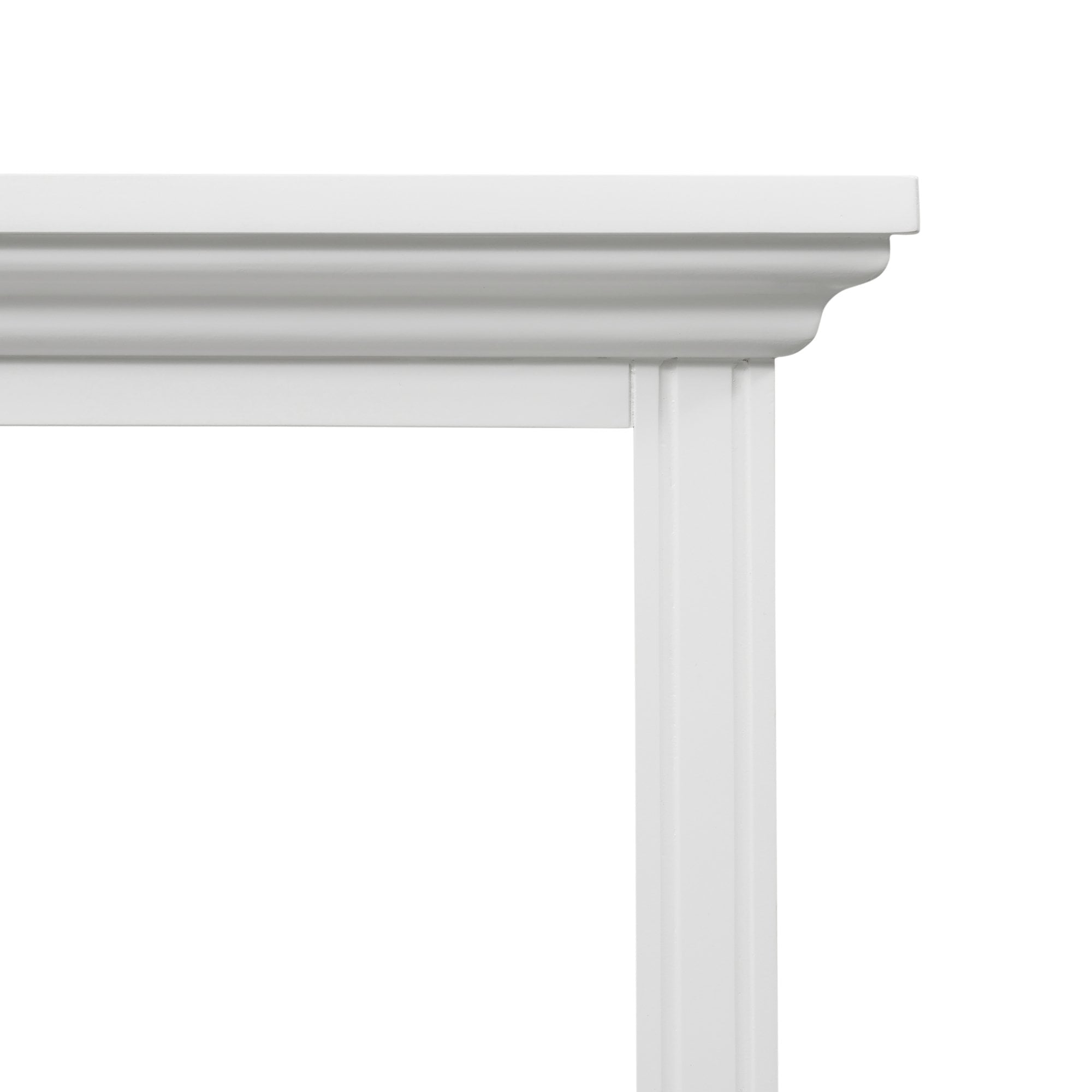 Sorrento Hamptons Square Side Table W/ Glass Top White - Image 7