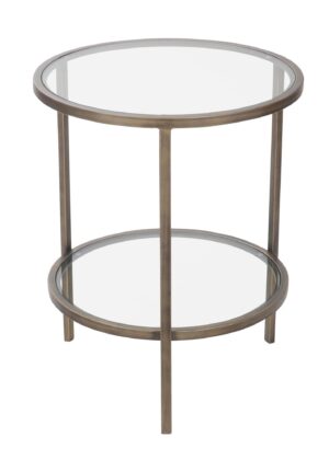 Palladium Brass Iron & Glass Side Table
