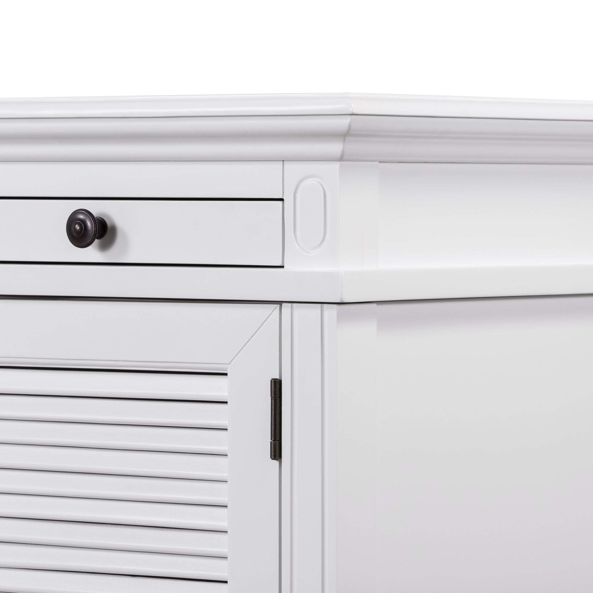 West Beach Hamptons Desk White W/ Shutter Doors - Image 9