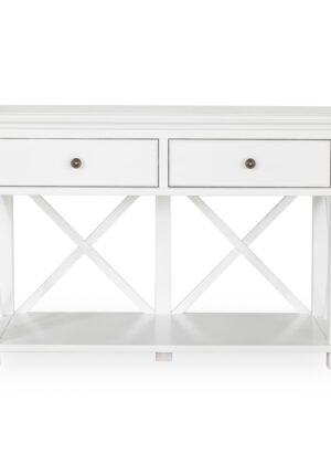 Sorrento Hamptons 130cm 2 Drawer Console White