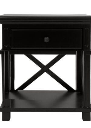 Sorrento Hamptons Bedside Table W/Drawer Black