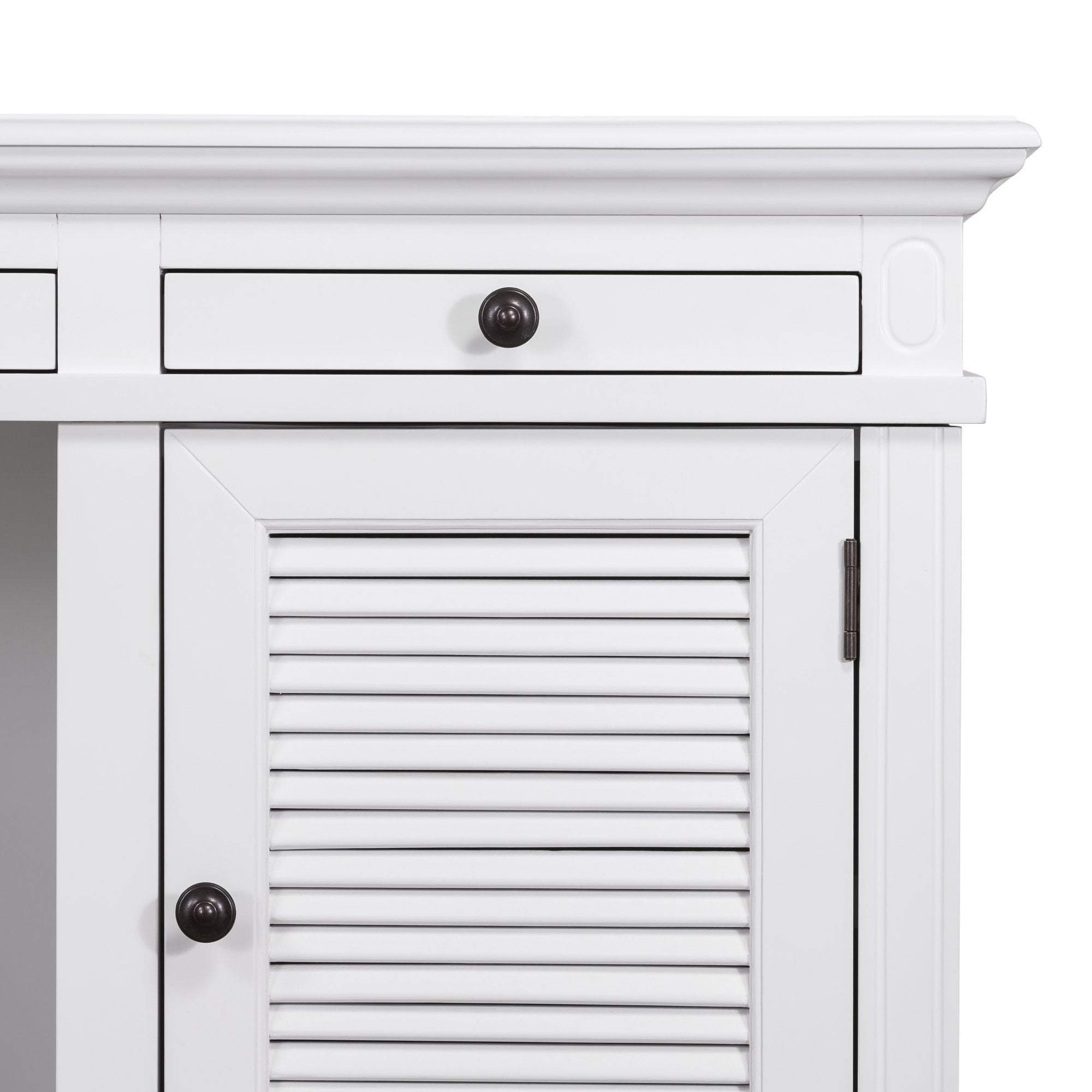 West Beach Hamptons Desk White W/ Shutter Doors - Image 8