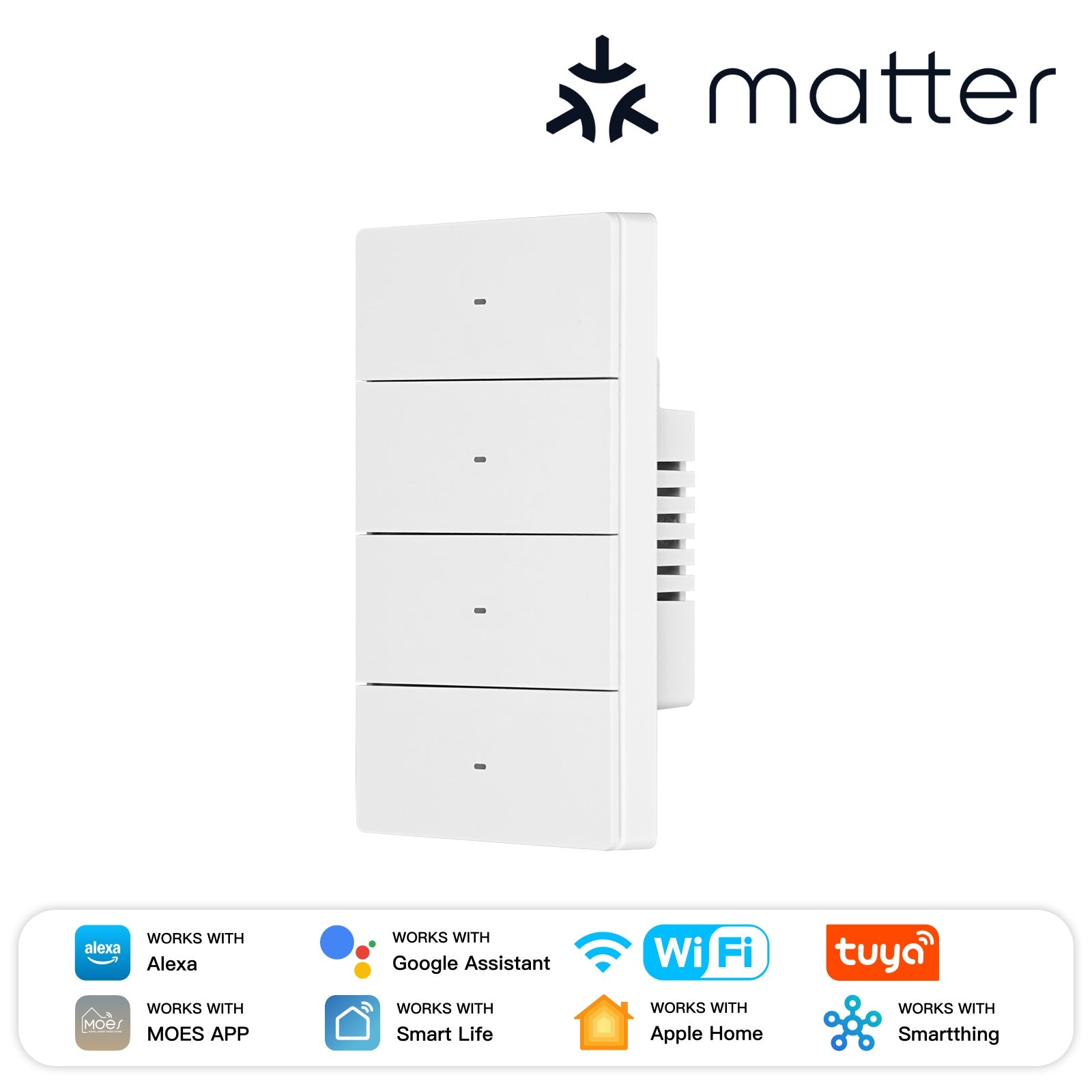 MOES Matter WiFi Smart Switch, Star Grand Series Full-Touch 10A 2200W Power Load, Neutral Required US Standard - Image 9