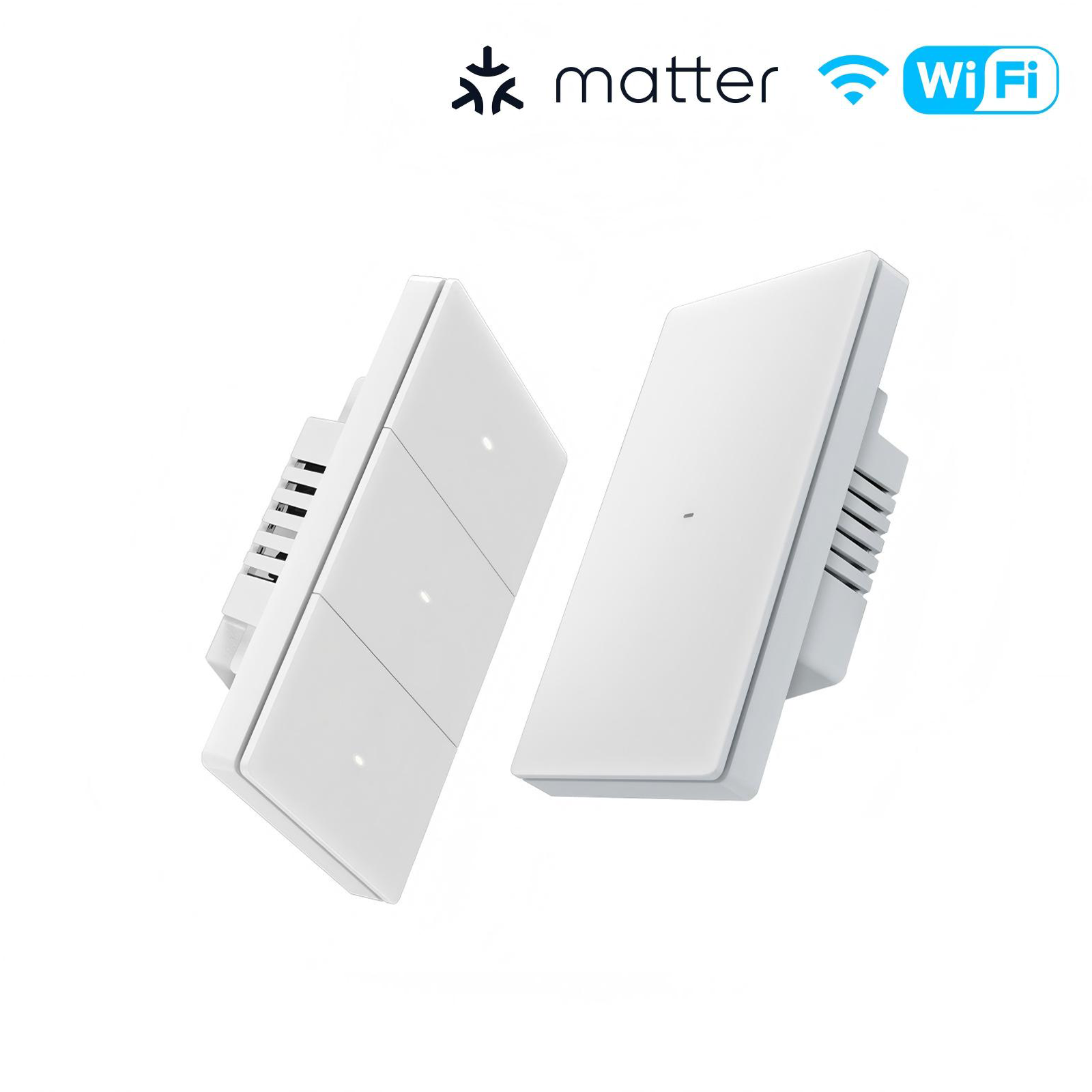 MOES Matter WiFi Smart Switch, Star Grand Series Full-Touch 10A 2200W Power Load, Neutral Required US Standard