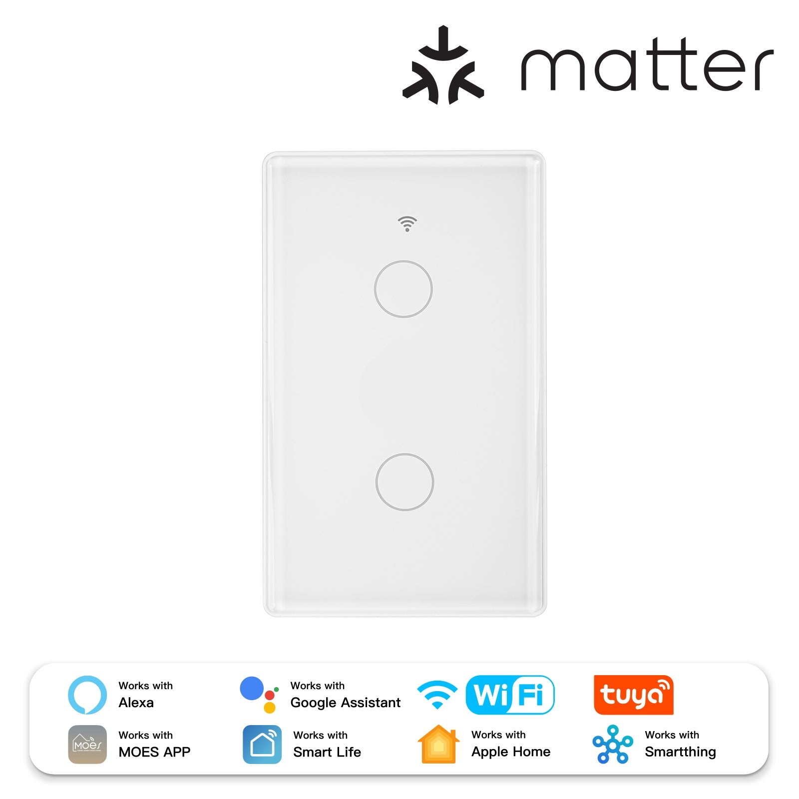 Tuya Matter WiFi Smart Light Switch 2.5D Glass Panel Neutral Wire Required US Version - Image 8