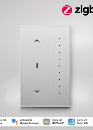 Zigbee Smart Curtain Switch Star Feather Series Anti-Glare Touch Panel Flowing Backlight US Version