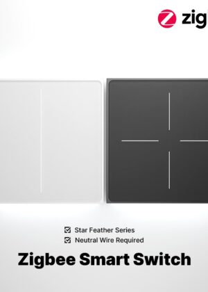 Star Feather Series ZigBee Smart Switch Push Button With Neutral Wire Light Scene 2in1 Switch EU Version