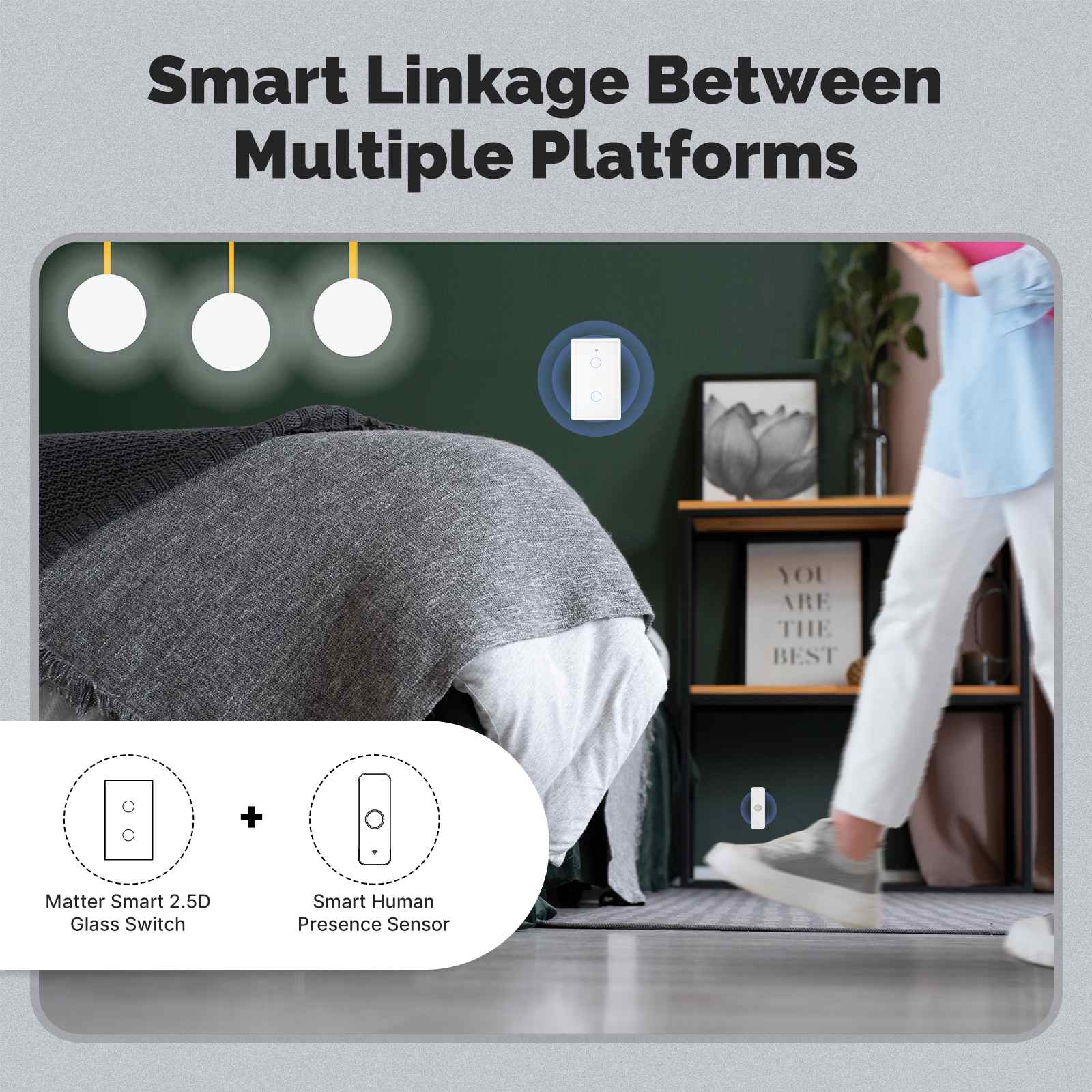 Tuya Matter WiFi Smart Light Switch 2.5D Glass Panel Neutral Wire Required US Version - Image 4