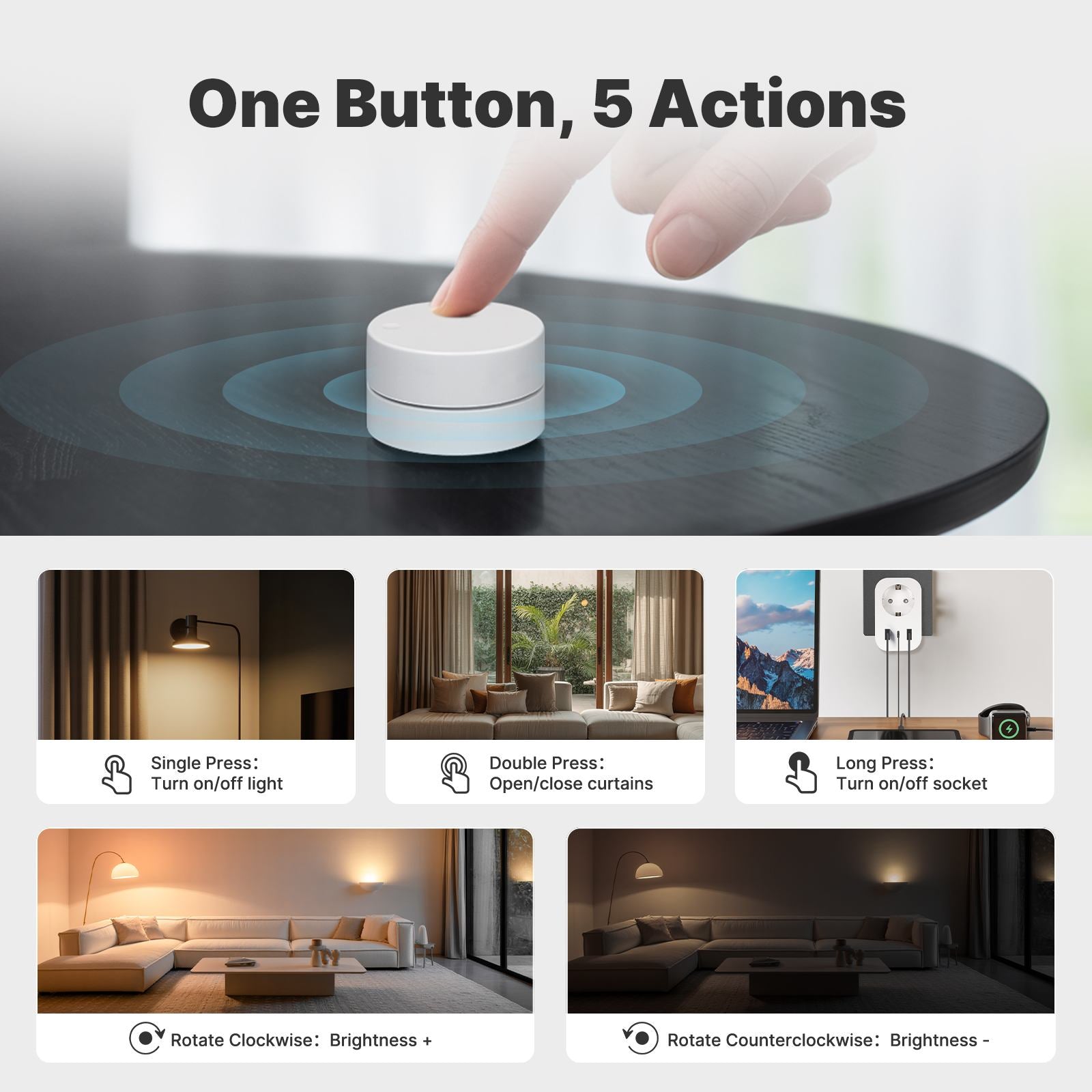 ZigBee Smart Scene Button with Rotary Dimmer Multi-control - Image 3
