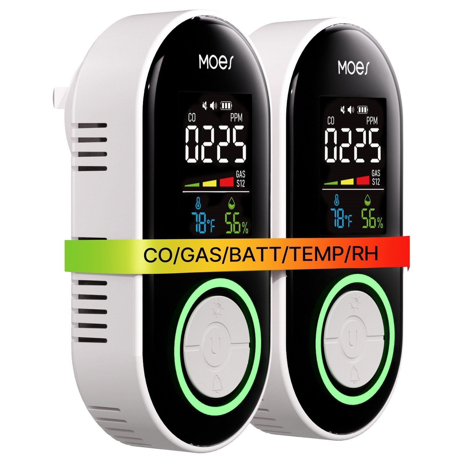 2nd Gen 4-in-1 Plug-in CO & Natural Gas Detector with LCD Display, Temp Humidity Monitor, Battery Backup(Non-Smart) - Image 8
